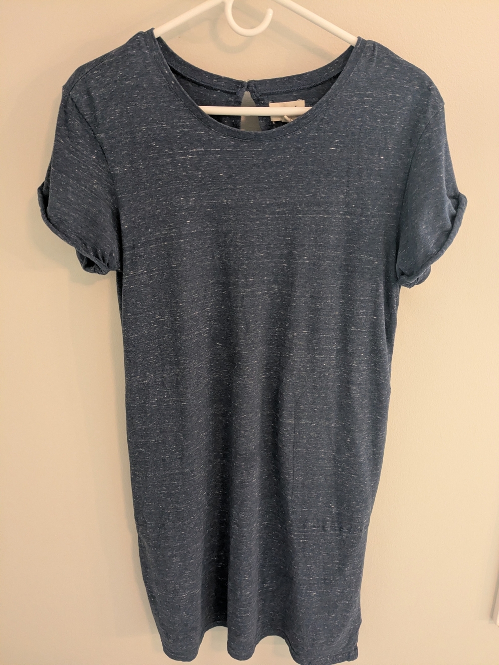 Pact Heathered Navy Short Sleeve Shift Tunic